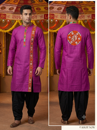 Day 8 : Gamthi Work Purple Kurta