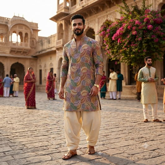V Neck Designer Kurta
