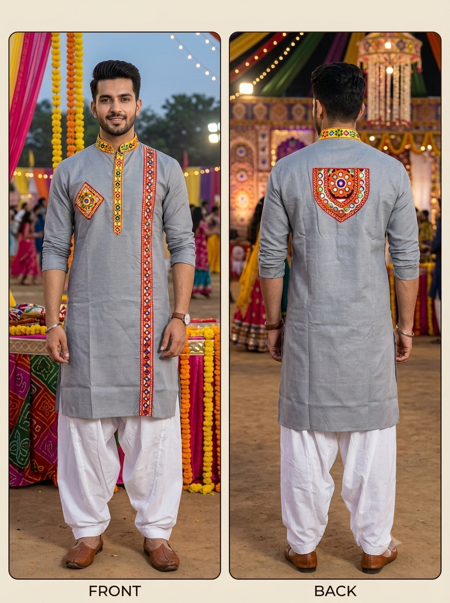 Day 7 : Gamthi Traditional Grey Kurta