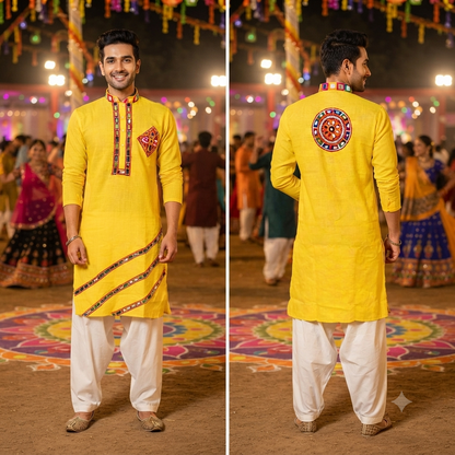 Day 5 : Yellow Kutchi Work Kurta
