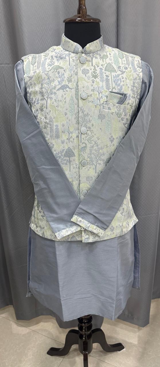 Vantara themed kurta jacket set with background