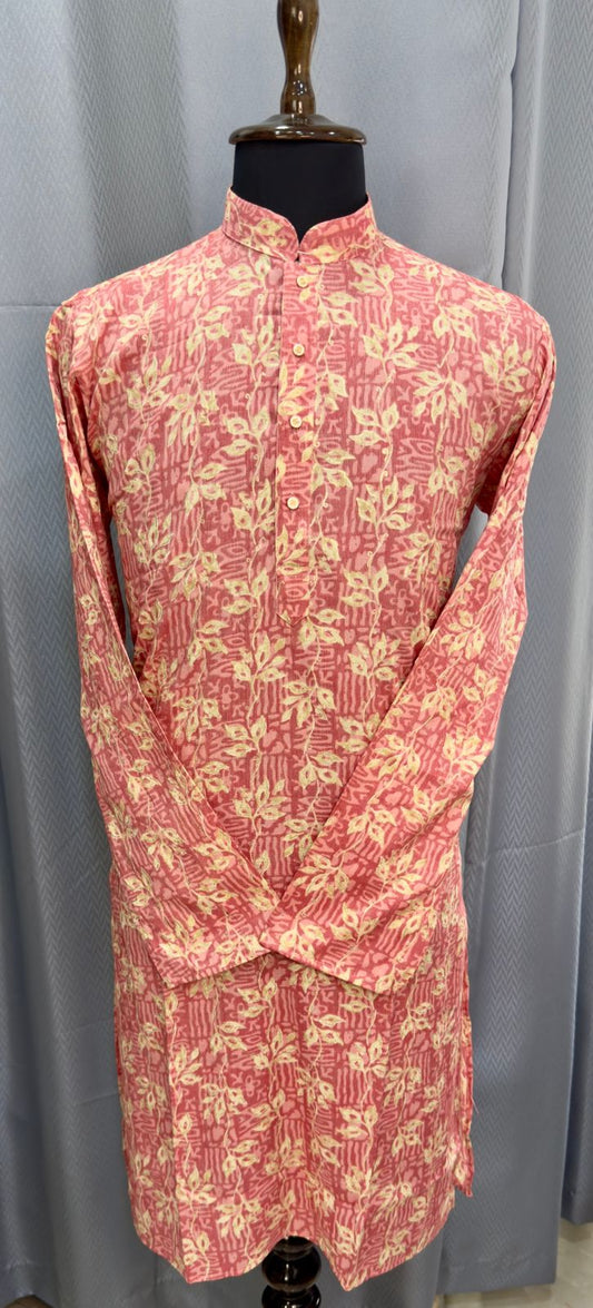 Pink Floral Printed Kurta