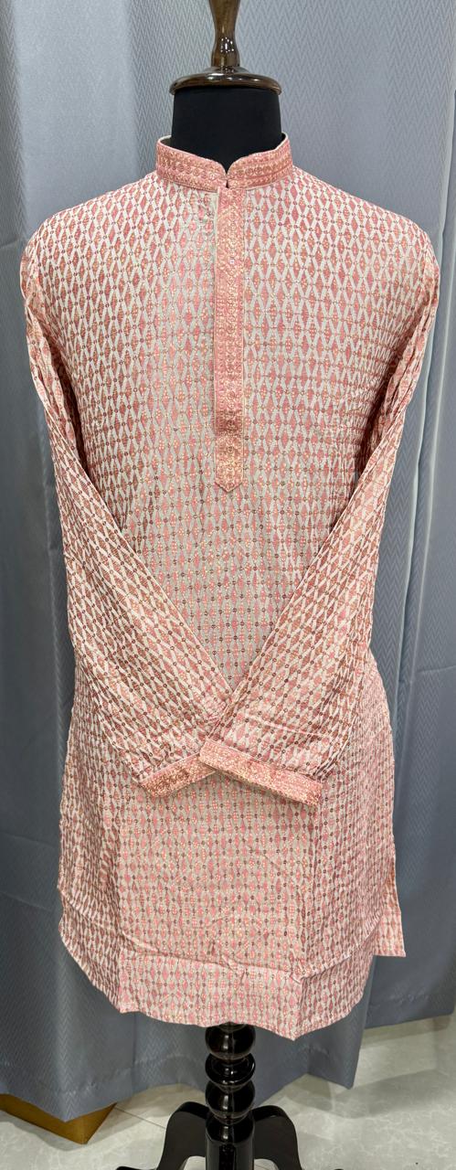 Peach Sequential Kurta