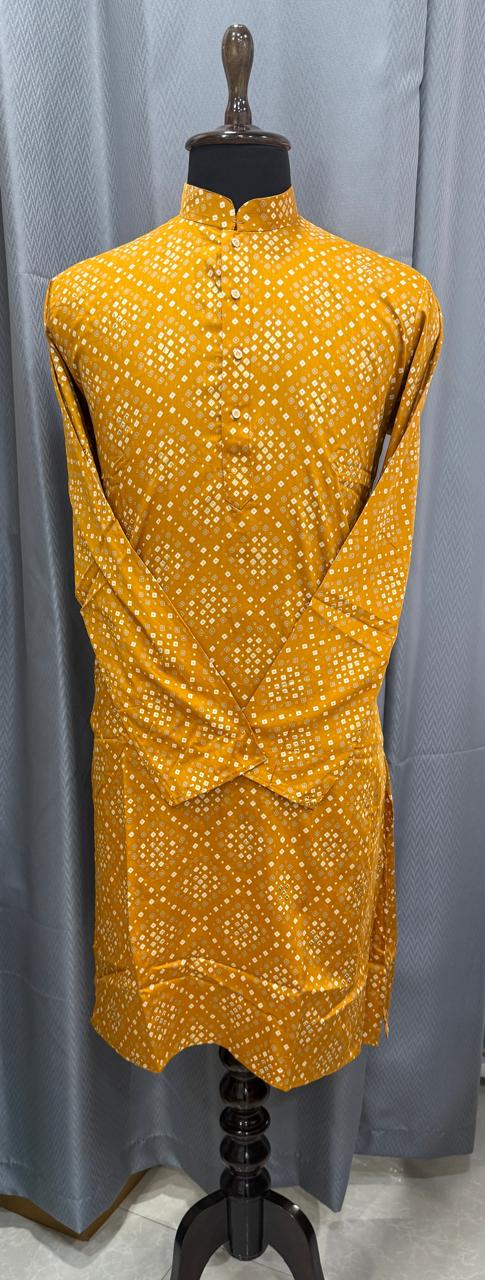 Mustard Yellow Cotton Kurta