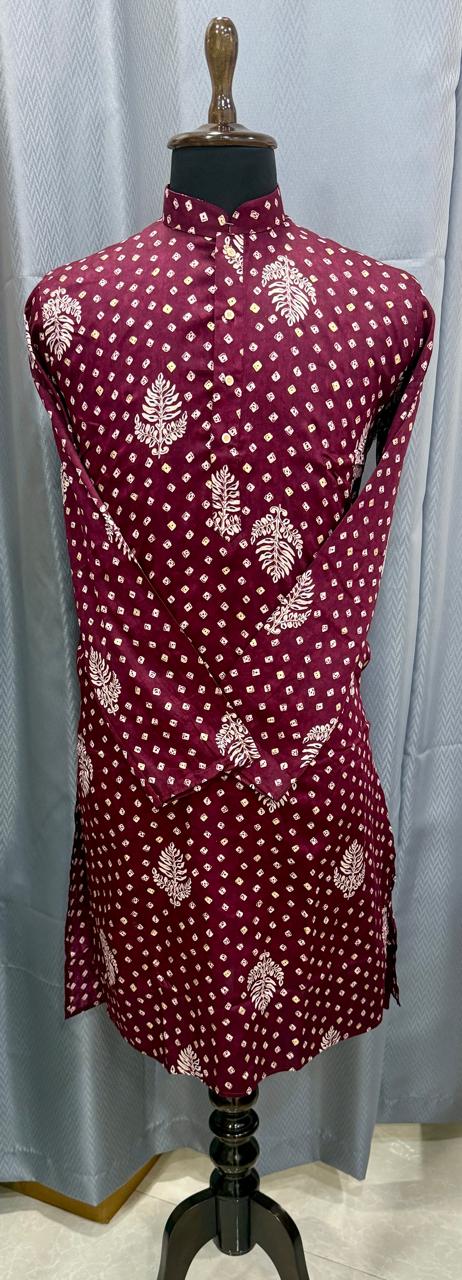 Maroon Elegant Kurta