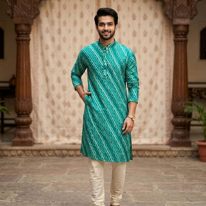 Leheriya Printed Cotton Kurta