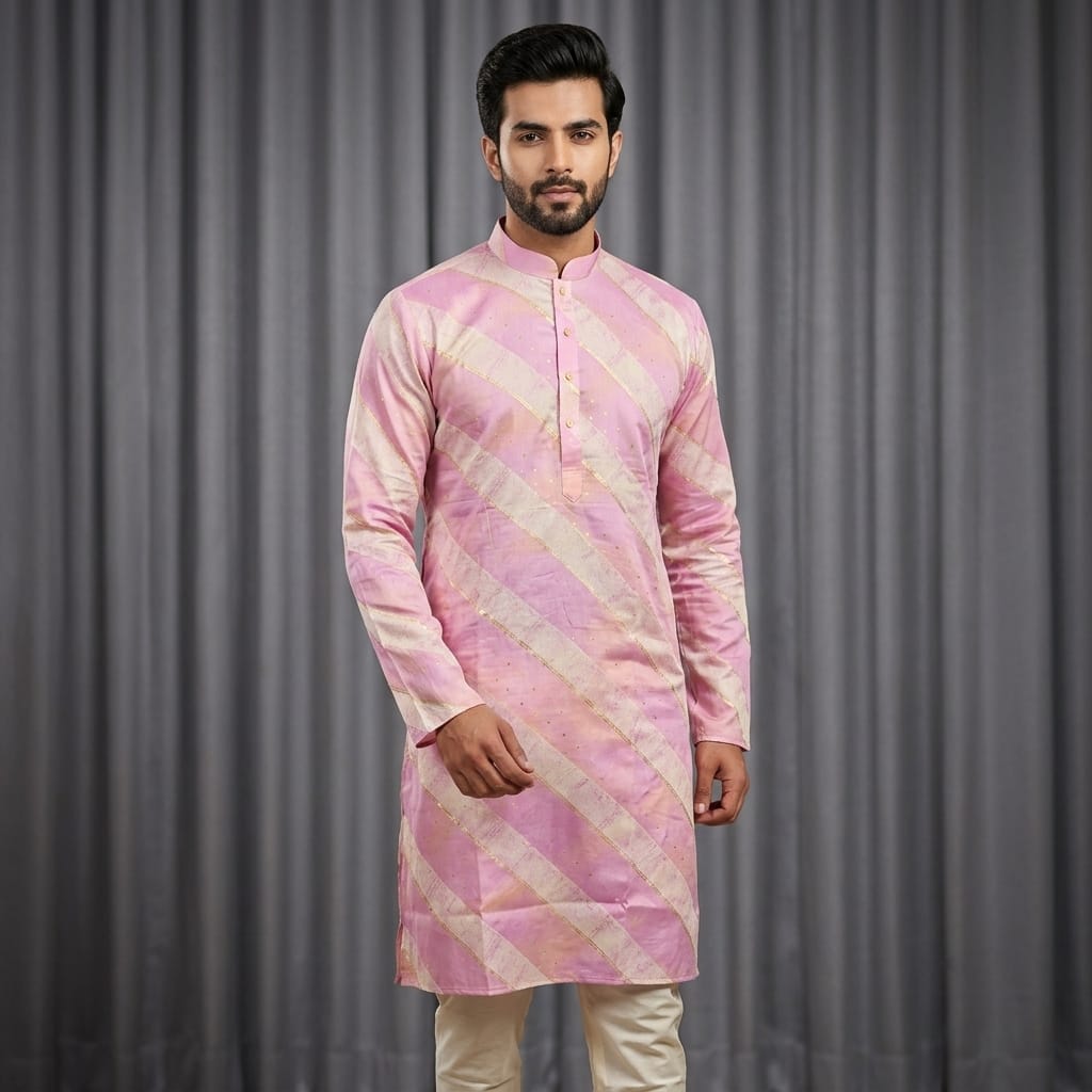 Designer Cotton Pink Kurta