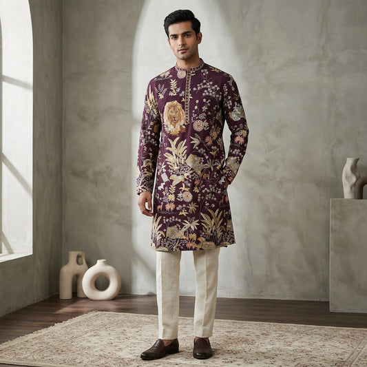 Weinlöwen-Kurta-Set