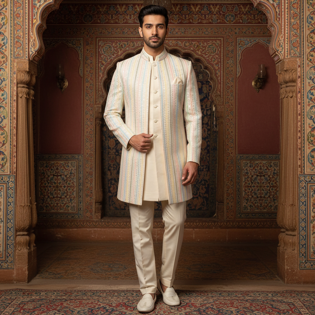 Sesame White Indo Western